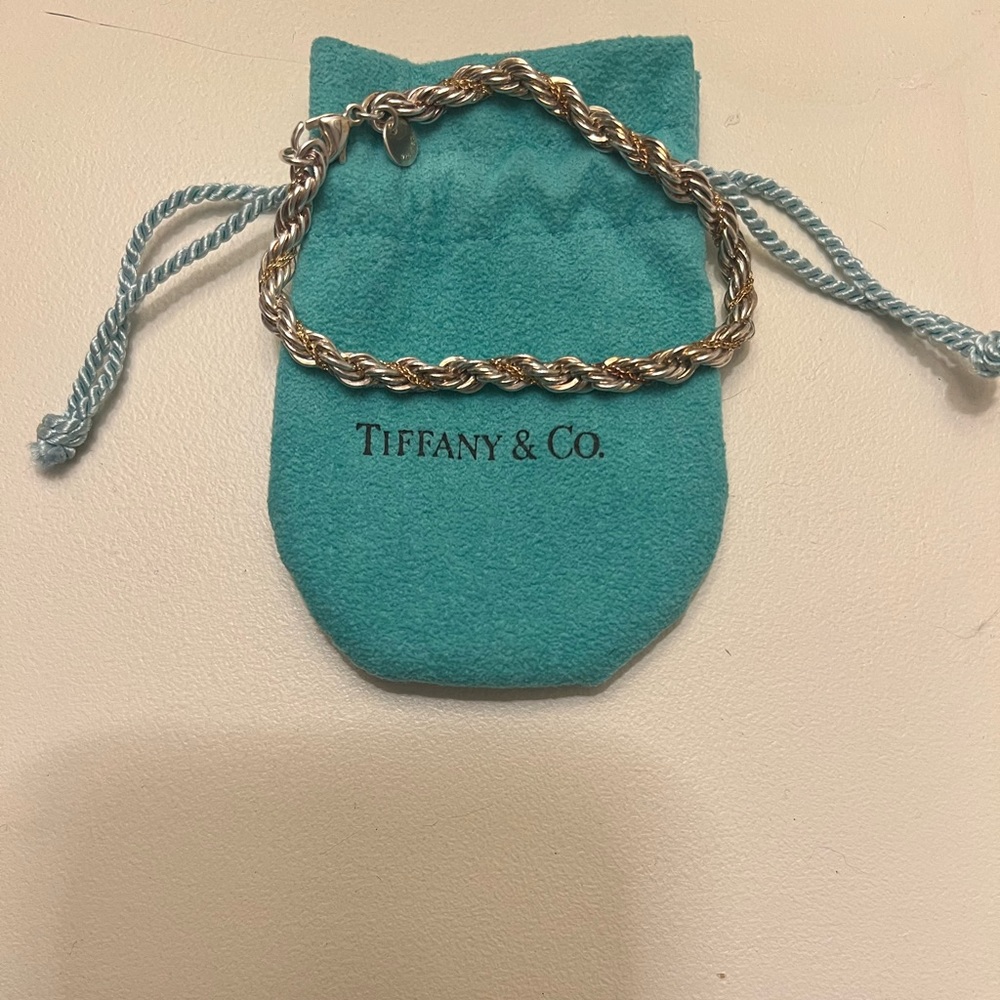Tiffany Silver and Gold Twist Bracelet - perfect condition